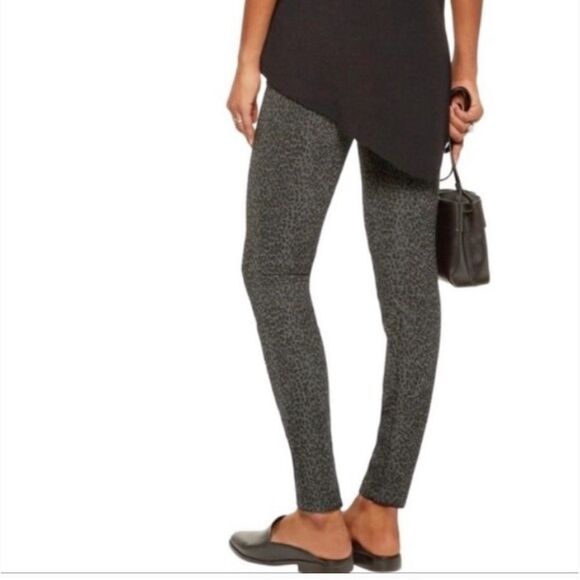 JOIE Keena Leggings Women’s Ponte Leopard Print Pull On Gray Charcoal Large - Picture 2 of 11